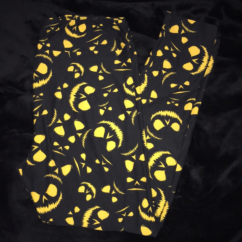 Halloween vintage jack-o-lantern leggings